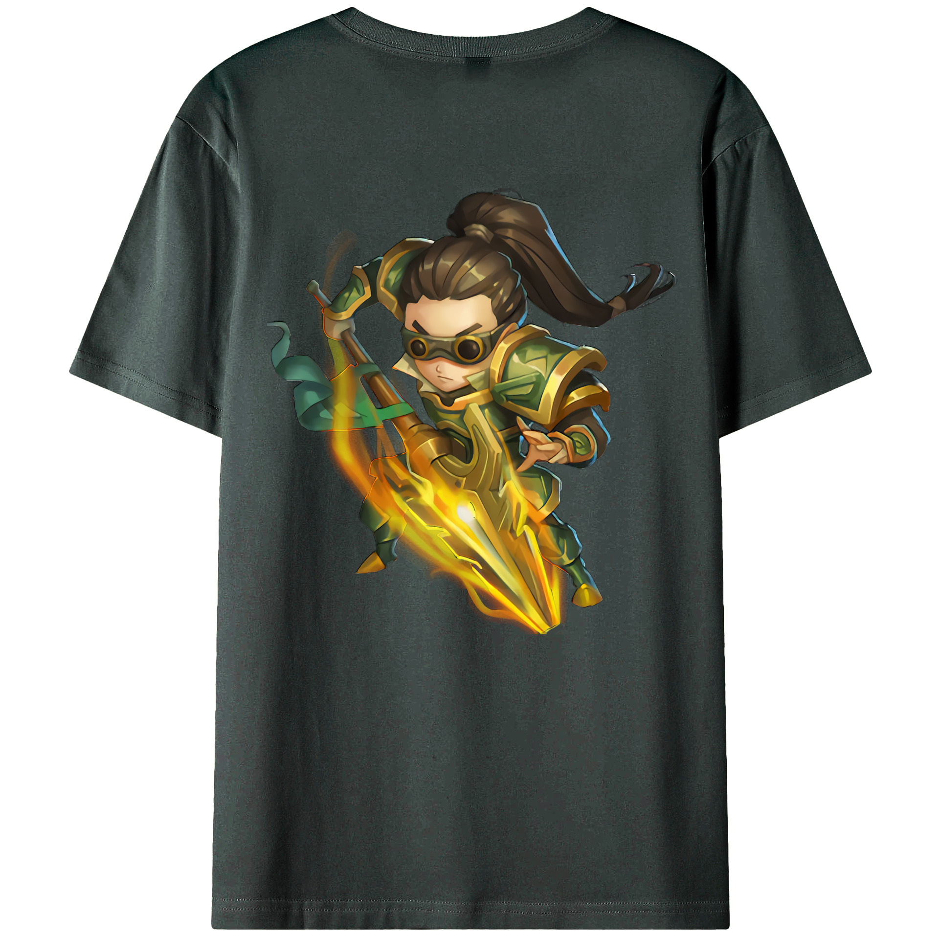 （画像用） リーグ・オブ・レジェンド League of Legends LOL 綿100％ メンズ半袖Tシャツ（バックプリント） 通気性